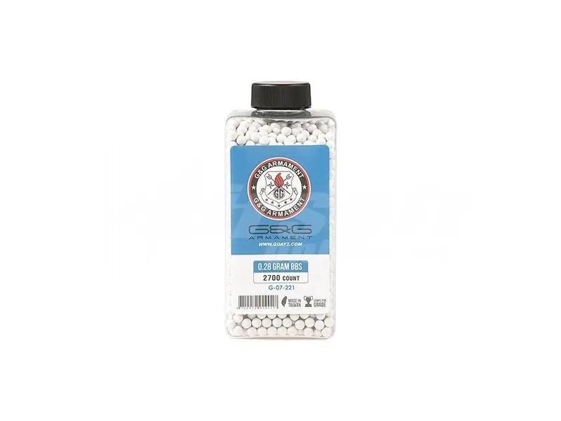 BB kuličky G&G - 0,28g - 2700ks - bílé